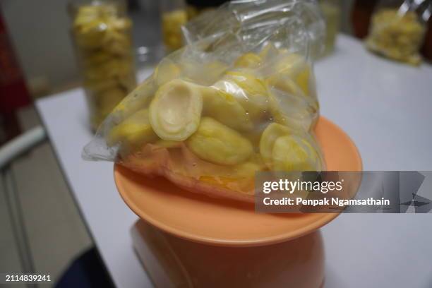 pickled mango in plastic bag - mango pickle stock pictures, royalty-free photos & images