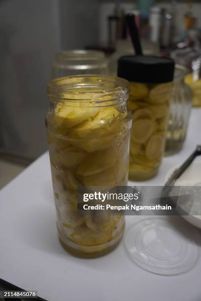 pickled mango in plastic bag - mango pickle stock pictures, royalty-free photos & images
