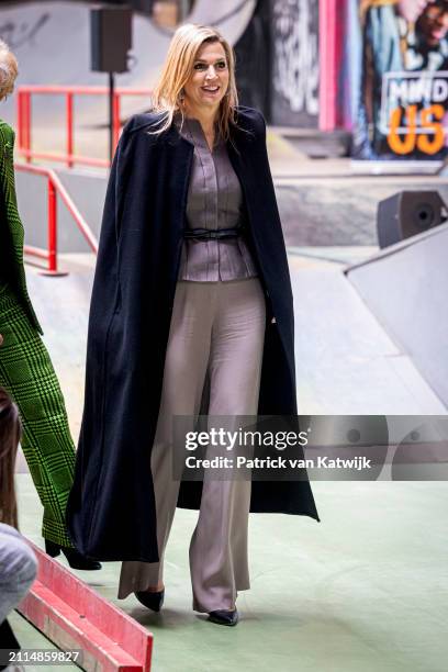 Queen Maxima of The Netherlands at the launch of online tool Checkers where adults can learn about how they can support young people with mental...