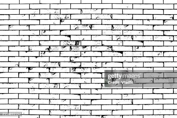 ilustrações de stock, clip art, desenhos animados e ícones de brick wall texture grunge distressed background - parede de tijolo
