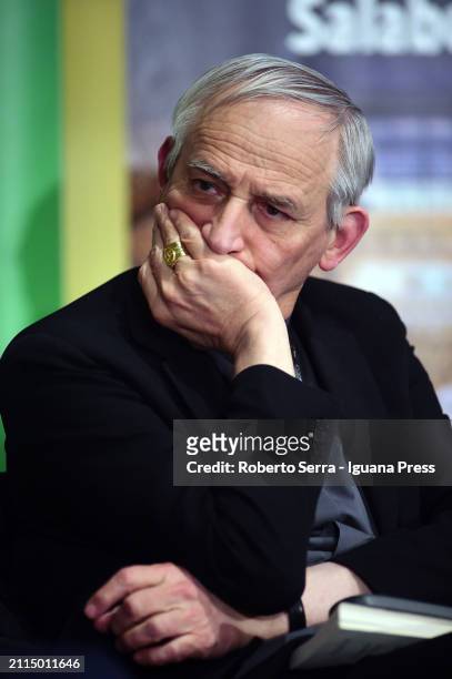 Cardinal Matteo Maria Zuppi President of CEI attends the "Plan B" book presentation at Exchange Hall Library on March 25, 2024 in Bologna, Italy.