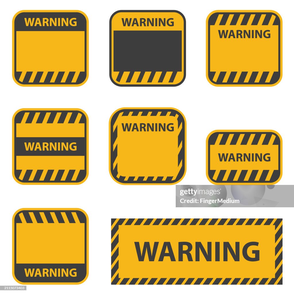 Warning Sign Vector Set High-Res Vector Graphic - Getty Images