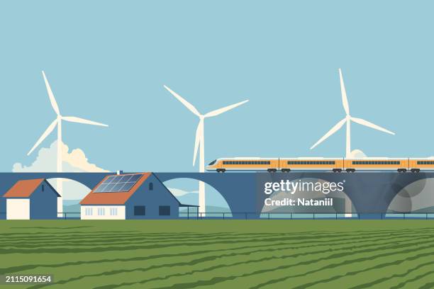 ilustrações de stock, clip art, desenhos animados e ícones de green technologies - ponte ferroviária