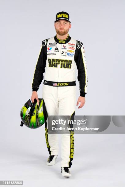 Driver William Byron poses for a photo during NASCAR Production Days at Charlotte Convention Center on January 17, 2024 in Charlotte, North Carolina.