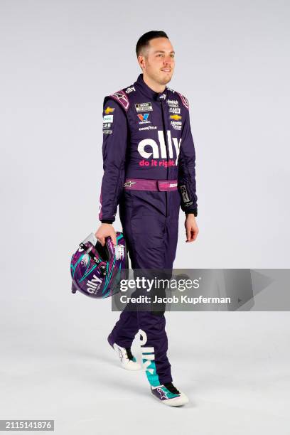 Driver Alex Bowman poses for a photo during NASCAR Production Days at Charlotte Convention Center on January 17, 2024 in Charlotte, North Carolina.