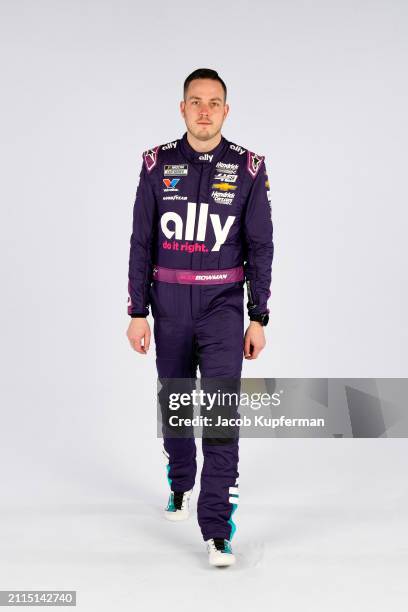 Driver Alex Bowman poses for a photo during NASCAR Production Days at Charlotte Convention Center on January 17, 2024 in Charlotte, North Carolina.