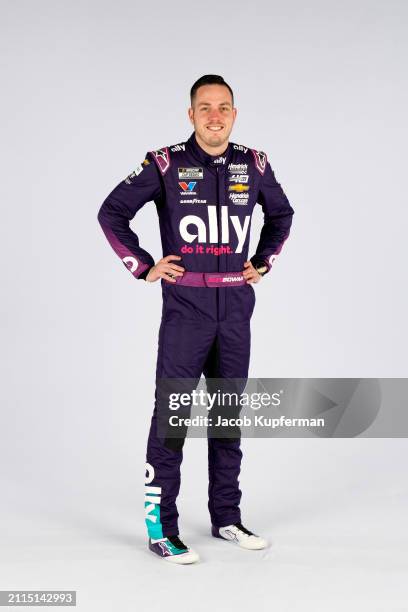 Driver Alex Bowman poses for a photo during NASCAR Production Days at Charlotte Convention Center on January 17, 2024 in Charlotte, North Carolina.