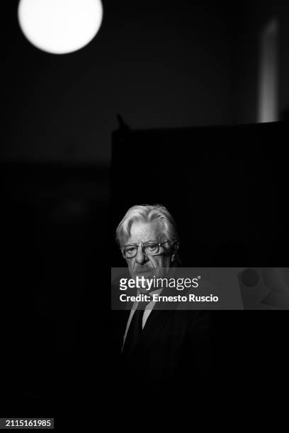 Bbww Actor Giancarlo Giannini attends for the press conference of Sergio Castellitto as President of CSC on March 26, 2024 in Rome, Italy.
