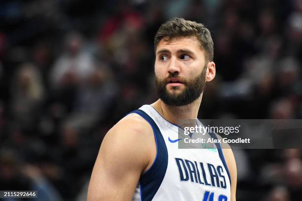 Maxi Kleber of the Dallas Mavericks in action during the first half of a game against the Utah Jazz at Delta Center on March 25, 2024 in Salt Lake...