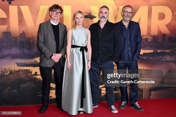 Andrew MacDonald, Kirsten Dunst, Alex Garland and Allon Reich attend the special screening of "Civil War" at The Cinema In The Power Station on March...