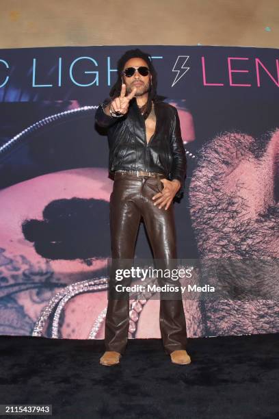 Lenny Kravitz poses during a photocall ahead of the release of his album "Blue Electric Light" at The St. Regis hotel on March 26, 2024 in Mexico...