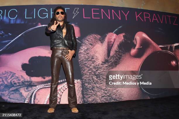 Lenny Kravitz poses during a photocall ahead of the release of his album "Blue Electric Light" at The St. Regis hotel on March 26, 2024 in Mexico...