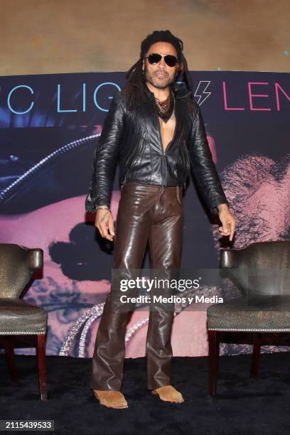 Lenny Kravitz poses during a photocall ahead of the release of his album "Blue Electric Light" at The St. Regis hotel on March 26, 2024 in Mexico...