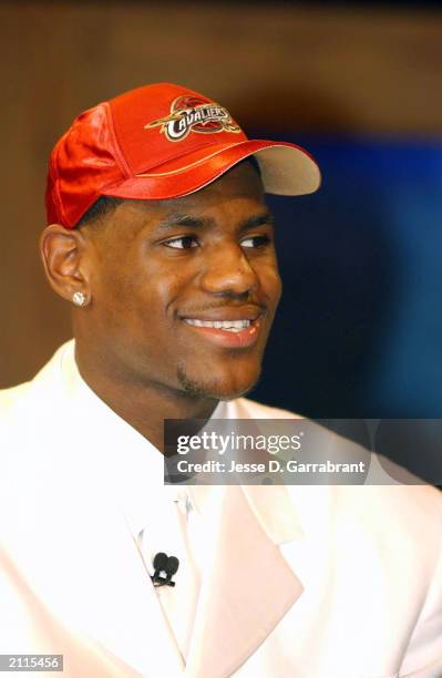 LeBron James who was selected overall in the first round by the Cleveland Cavaliers during the 2003 NBA Draft at the Paramount Theatre on June 26,...