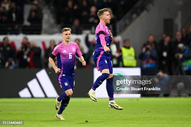Maximilian Mittelstaedt of Germany celebrates scoring his team's first goal during the International Friendly match between Germany and Netherlands...