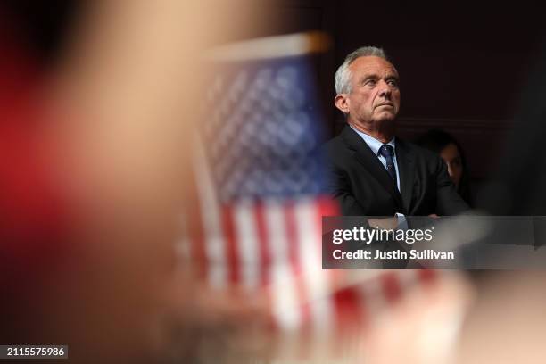 Independent presidential candidate Robert F. Kennedy Jr., looks on during a campaign event to announce his pick for running mate at the Henry J....