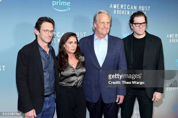 Dan Futterman, Maura Tierney, Jeff Daniels and Adam Rapp attend Prime Video's "American Rust: Broken Justice" New York Screening at The Whitby Hotel...