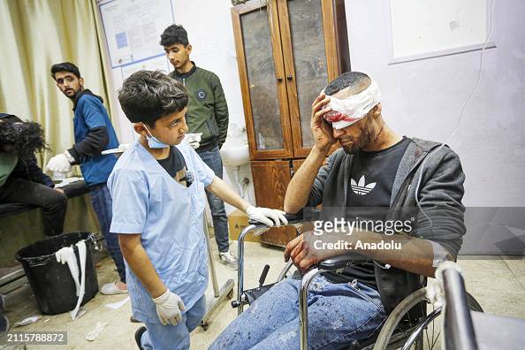 12-year-old child from Gaza works for Palestinians injured in Israeli attacks