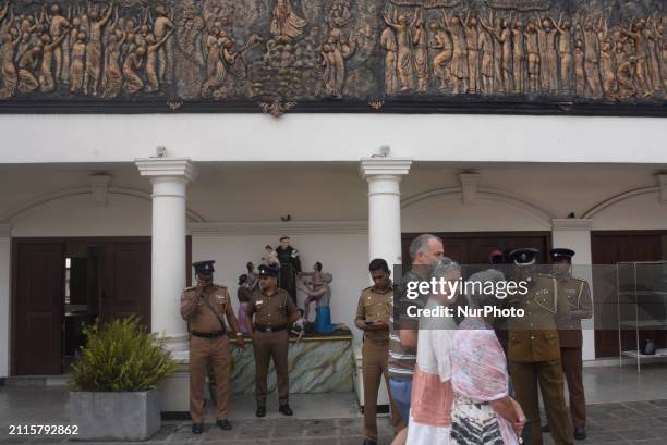 People are attending evening mass at St. Anthony's Shrine in Colombo, Sri Lanka, on March 29, 2024. The Maligakanda Magistrate's Court is ordering...