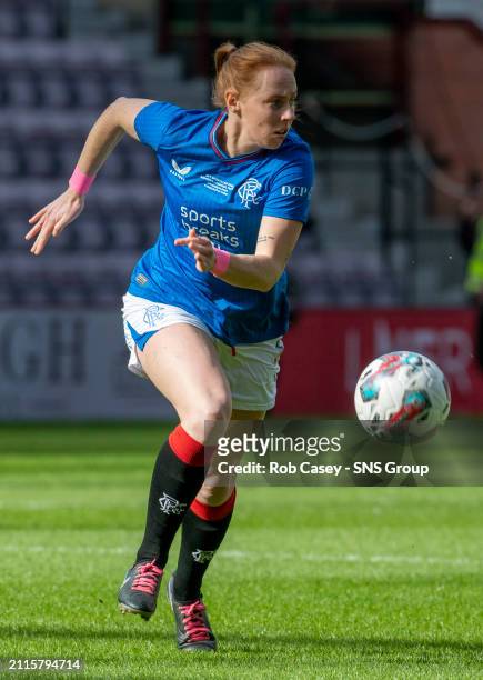 Rangers' Kathryn Hill in action during the Sky Sports Cup Final match between Partick Thistle and Rangers at Tynecastle Park, on March 24 in...
