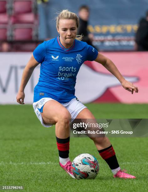 Rangers' Olivia McLoughlin in action during the Sky Sports Cup Final match between Partick Thistle and Rangers at Tynecastle Park, on March 24 in...