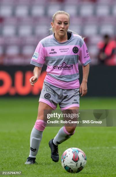 Partick Thistle's Claire Adams in action during the Sky Sports Cup Final match between Partick Thistle and Rangers at Tynecastle Park, on March 24 in...