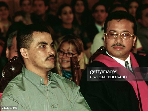 Jose Maria Ballesta member of the Ejercito de Liberacion Nacional is seen on trial in Caracas, Venezuela 10 December 2001. Jose Maria Ballesta ,...