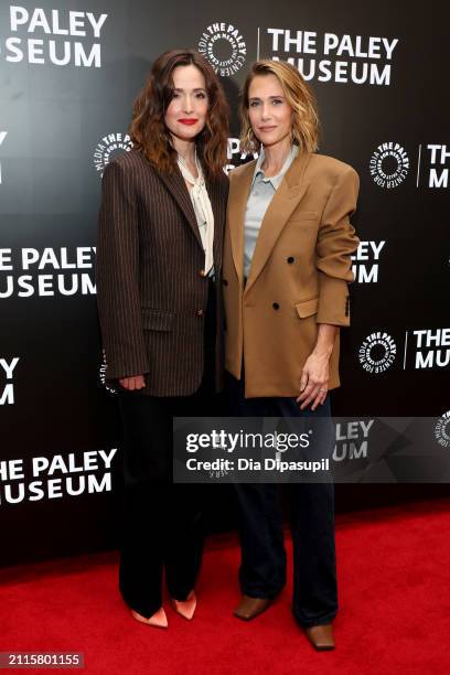 Rose Byrne and Kristen Wiig attend PaleyLive - Kristen Wiig & Carol Burnett: A Night With Apple TV+'s Palm Royale at The Paley Museum on March 26,...