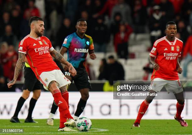 Nicolas Otamendi of SL Benfica in action during the Liga Portugal Betclic match between SL Benfica and GD Chaves at Estadio da Luz on March 29, 2024...