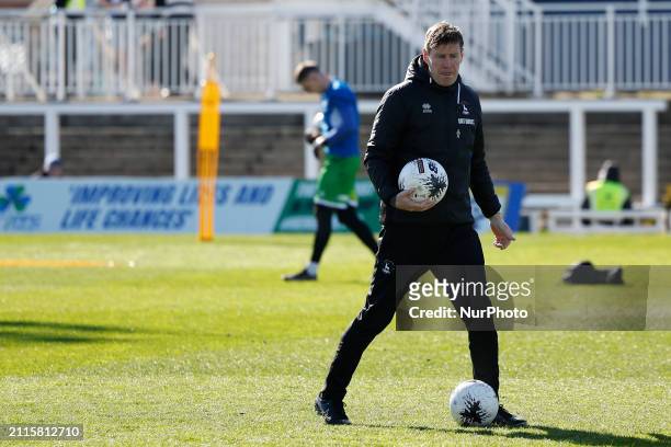 Tony Sweeney, the first team coach for Hartlepool United, is pictured during the Vanarama National League match between Hartlepool United and FC...