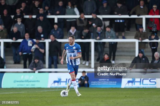 Tom Parkes of Hartlepool United is playing in the Vanarama National League match between Hartlepool United and FC Halifax Town at Victoria Park in...