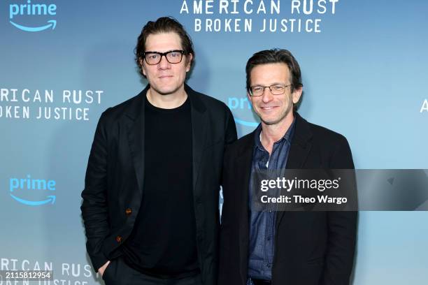 Adam Rapp and Dan Futterman attend Prime Video's "American Rust: Broken Justice" New York Screening at The Whitby Hotel on March 26, 2024 in New York...