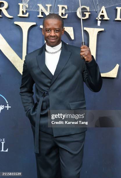 Adrian Lester attends the world premiere of "Renegade Nell" at Everyman Borough Yards on March 26, 2024 in London, England.