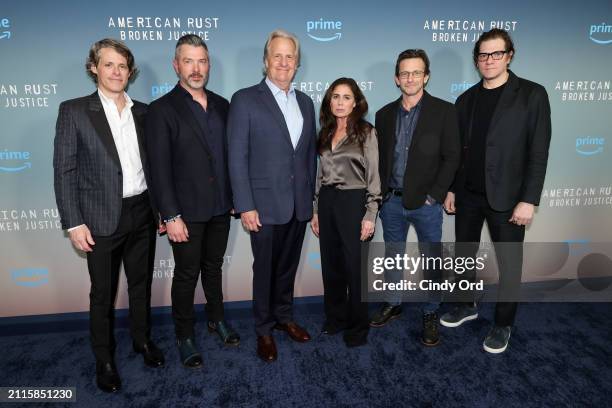 David Fortier, Ivan Schneeberg, Jeff Daniels, Maura Tierney, Dan Futterman and Adam Rapp attend the New York screening of "American Rust: Broken...