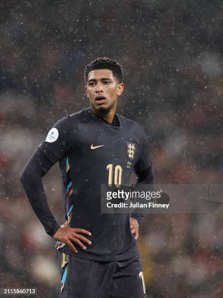 Jude Bellingham of England during the international friendly match between England and Belgium at Wembley Stadium on March 26, 2024 in London,...