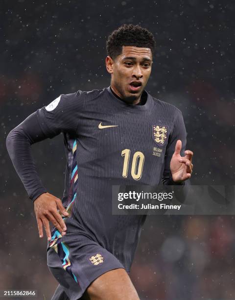 Jude Bellingham of England during the international friendly match between England and Belgium at Wembley Stadium on March 26, 2024 in London,...