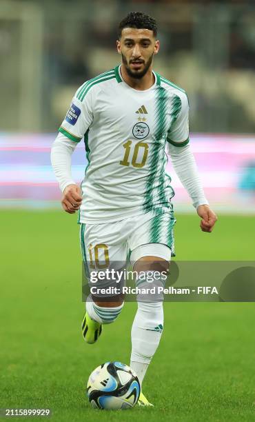 Said Benrahma International Football from Algeria during the FIFA Series 2024 Algeria match between Algeria and South Africa at Nelson Mandela...