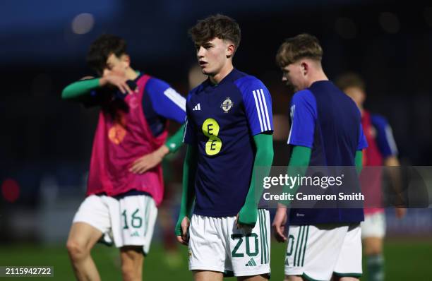 Ceadach O'Neill of Northern Ireland looks on prior to the Under-17 EURO Elite Round match between Hungary and Northern Ireland at St George's Park on...