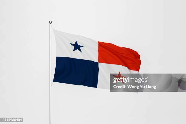 panama flag on white background - panama flag stock pictures, royalty-free photos & images