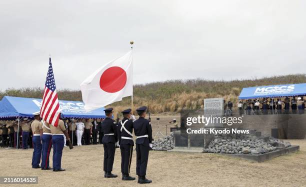 Japan-U.S. Joint memorial service is held on March 30 to commemorate the war dead on Iwoto Island, previously known as Iwojima, in the Pacific Ocean,...