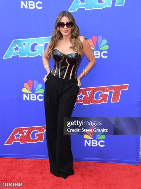 Sofía Vergara arrives at the "America's Got Talent" Season 19 Red Carpet at Pasadena Civic Auditorium on March 26, 2024 in Pasadena, California.