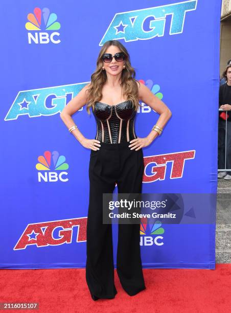 Sofía Vergara arrives at the "America's Got Talent" Season 19 Red Carpet at Pasadena Civic Auditorium on March 26, 2024 in Pasadena, California.