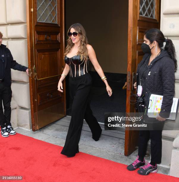 Sofía Vergara arrives at the "America's Got Talent" Season 19 Red Carpet at Pasadena Civic Auditorium on March 26, 2024 in Pasadena, California.