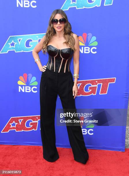 Sofía Vergara arrives at the "America's Got Talent" Season 19 Red Carpet at Pasadena Civic Auditorium on March 26, 2024 in Pasadena, California.