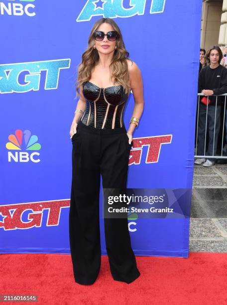 Sofía Vergara arrives at the "America's Got Talent" Season 19 Red Carpet at Pasadena Civic Auditorium on March 26, 2024 in Pasadena, California.