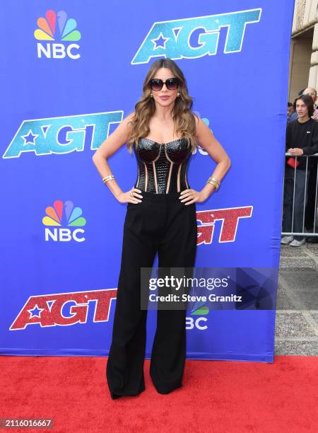 Sofía Vergara arrives at the "America's Got Talent" Season 19 Red Carpet at Pasadena Civic Auditorium on March 26, 2024 in Pasadena, California.