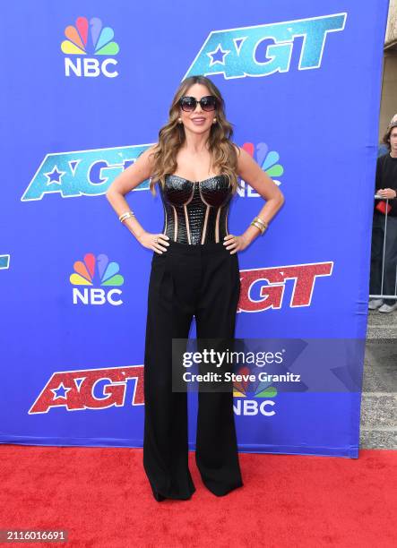 Sofía Vergara arrives at the "America's Got Talent" Season 19 Red Carpet at Pasadena Civic Auditorium on March 26, 2024 in Pasadena, California.