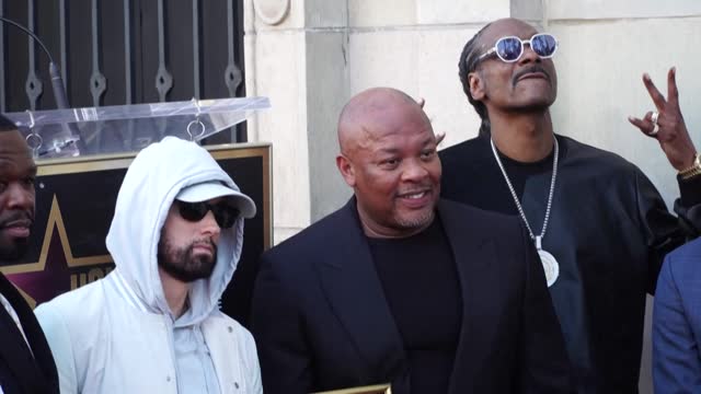 CA: Dr. Dre gets his Hollywood star alongside collaborators Snoop Dogg, Eminem and 50 Cent