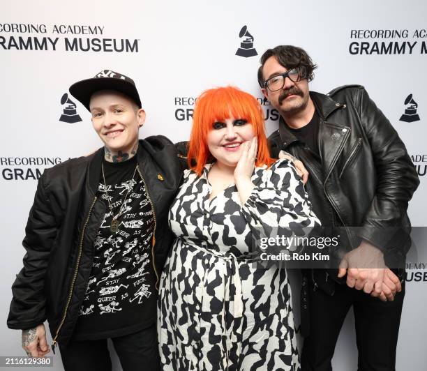 Hannah Billie, Beth Ditto and Nathan Howdeshell attend "A New York Evening With Gossip Moderated by T. Cole Rachel" at National Sawdust on March 26,...