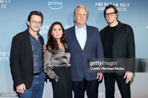 Dan Futterman, Maura Tierney, Jeff Daniels and Adam Rapp attend Prime Video's "American Rust: Broken Justice" New York Screening at The Whitby Hotel...